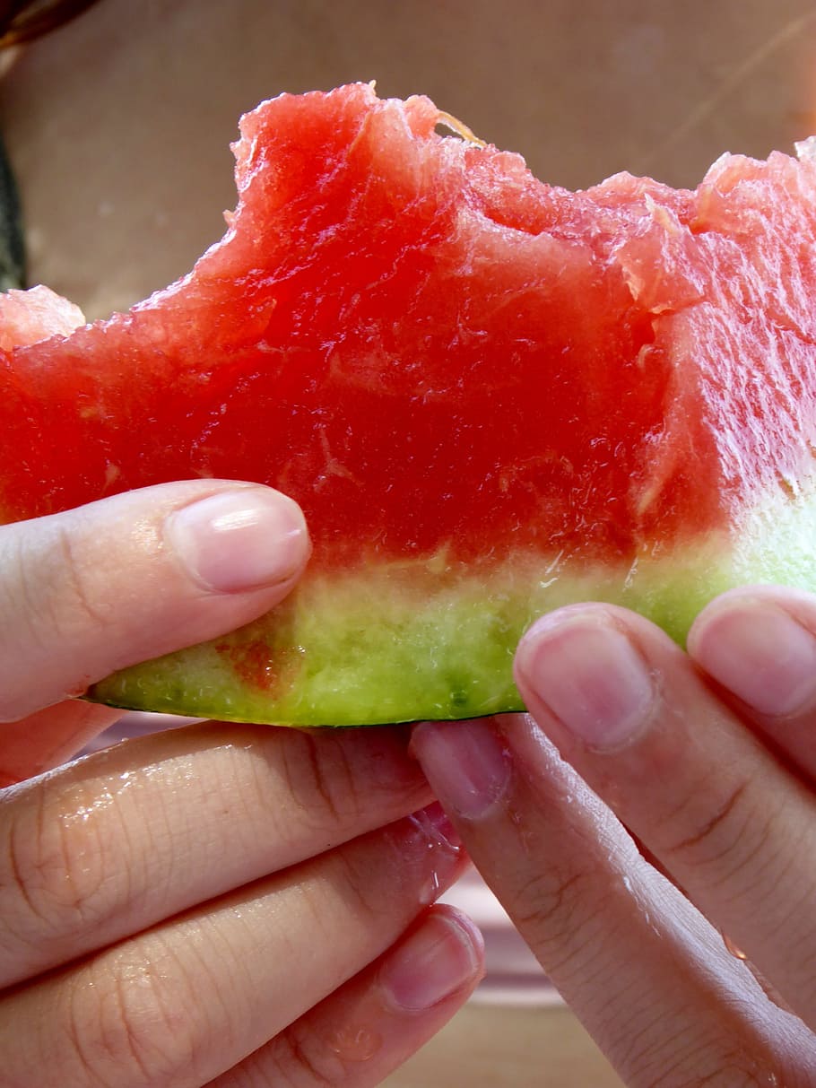 watermelon, refreshment, red, bite, delicious, eat, healthy HD wallpaper