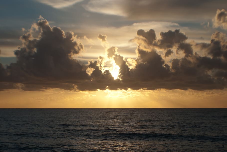 pacific ocean, sunset, landscape, sky, cloud - sky, water, sea HD wallpaper