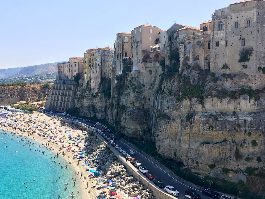 tropea, calabria, italy, water, nature, architecture, built structure, HD wallpaper