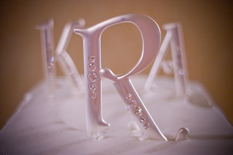 wedding, cake, topper, initials, three, sweet, food, dessert HD wallpaper