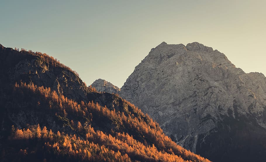 photo of brown mountains, golden hour photography of white high mountain HD wallpaper