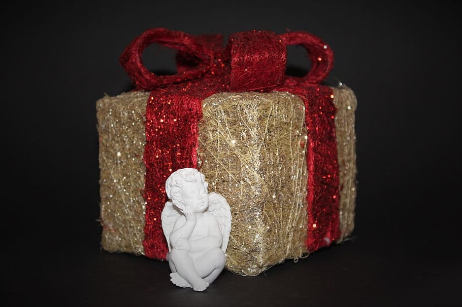 gift, angel, loop, decoration, packed, packaging, gift tape HD wallpaper