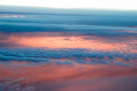 bird's eye view of cirrus clouds, sky, sunset, sunrise, nature HD wallpaper