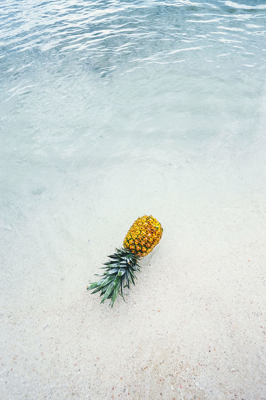 yellow pineapple floating on water, dessert, food, appetizer HD wallpaper