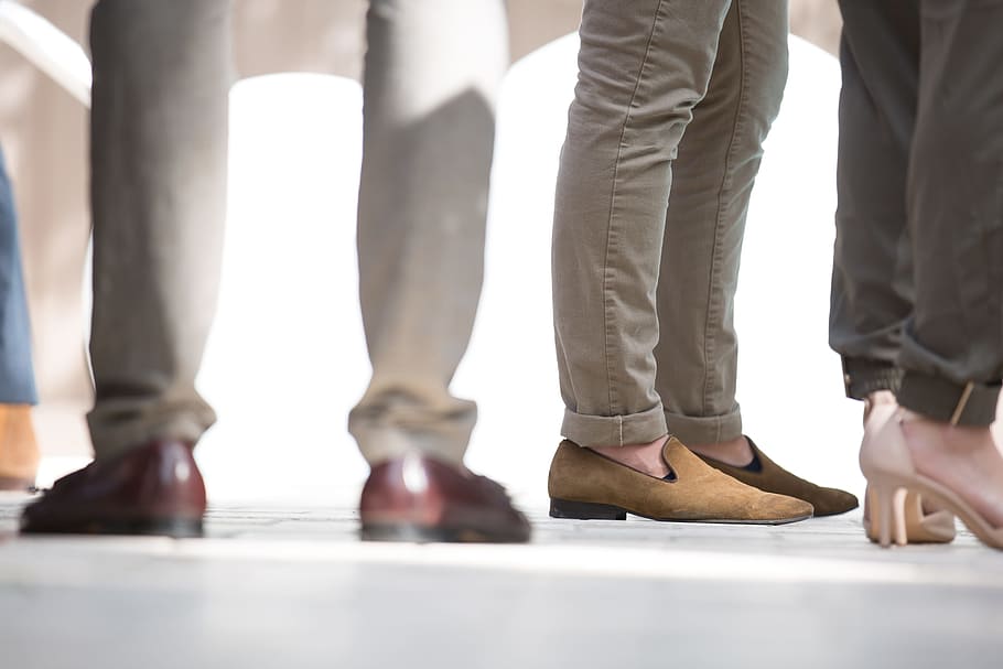 shoes, blur, pants, wear, close-up, denim, focus, footwear, human leg HD wallpaper