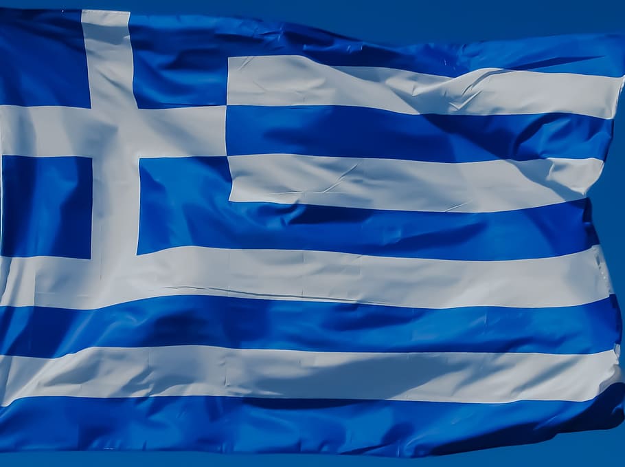 Greece, Country, Nation, Greek, Flag, waving, europe, wind, HD wallpaper