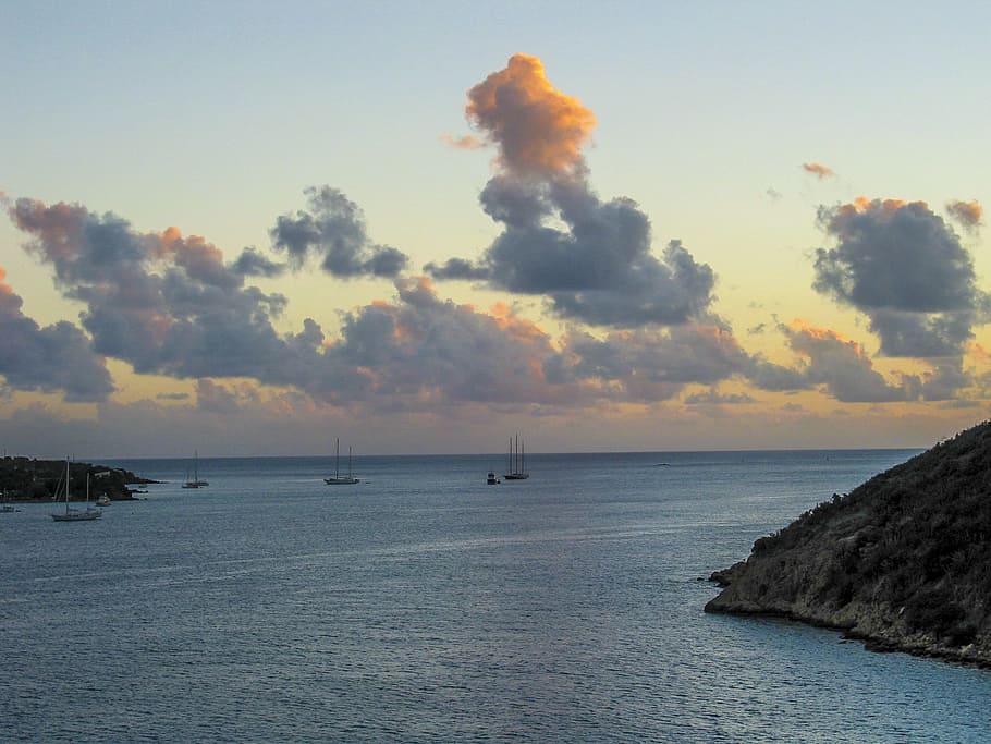 sunset, caribbean, landscape, water, sea, sky, scenics - nature HD wallpaper