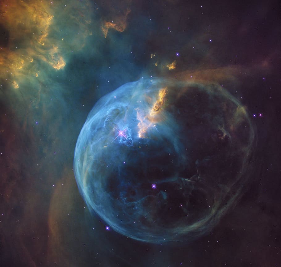galaxy digital wallpaper, space, bubble, nebula, constellation HD wallpaper