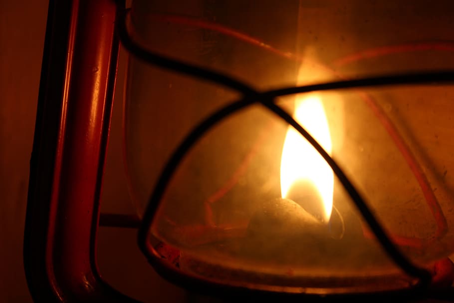 lantern, oil, burn, burning, flame, red, heat - temperature HD wallpaper