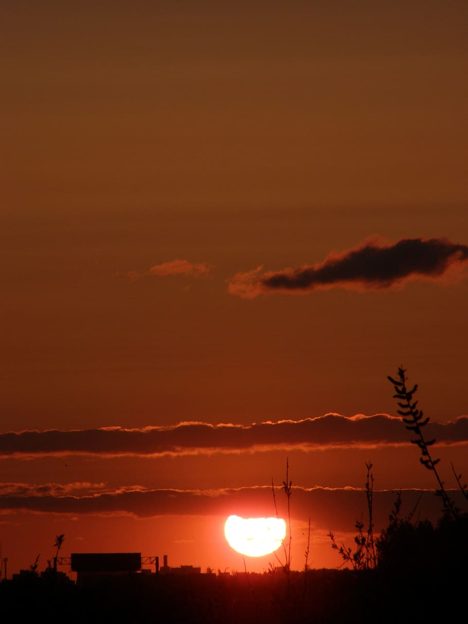 Sunset, Sunrise, Landscape, sky, outdoor, dusk, dawn, orange HD wallpaper