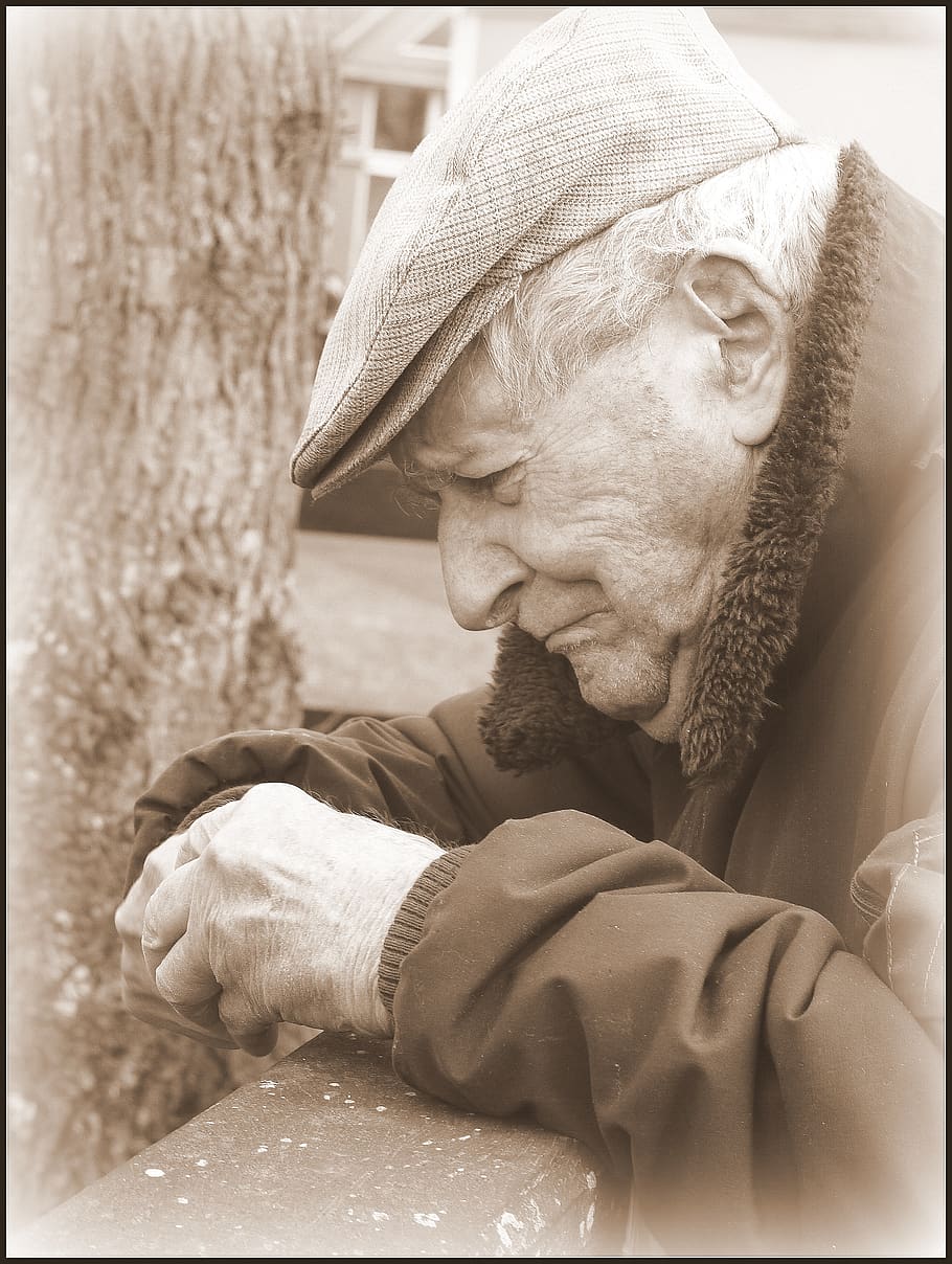 old, character, black-and-white, senior adult, senior men, one person HD wallpaper