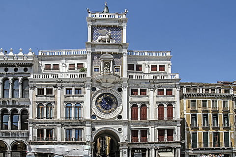 the clock tower, st mark's square, venice, architecture, famous Place HD wallpaper