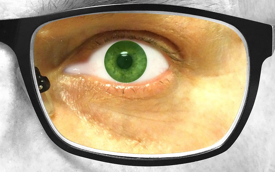 iris, see, color, eye, glasses, see sharp, see color, clearer view HD wallpaper