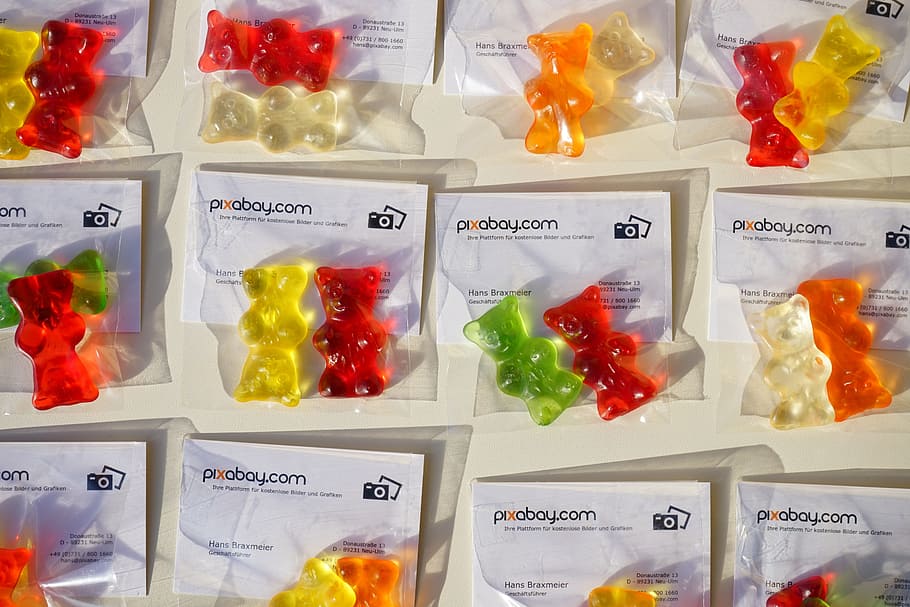 Gummi Bears, Packed, Sachets, mitbringsel, cellophane, fruit gums HD wallpaper