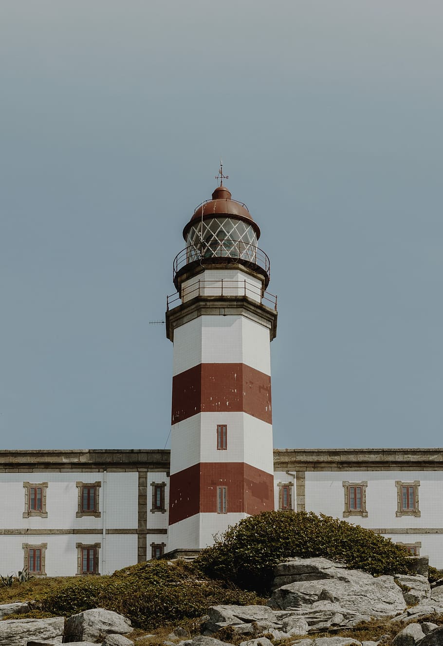 white and brown lighthouse low angle photography, beacon, tower HD wallpaper