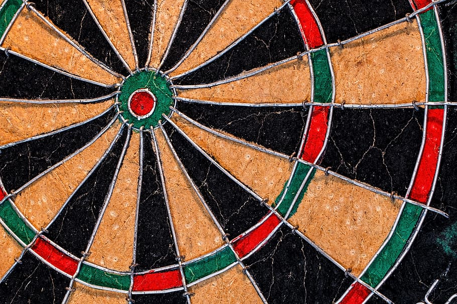 green, red, and brown dartboard, target, aim, bullseye, darts HD wallpaper