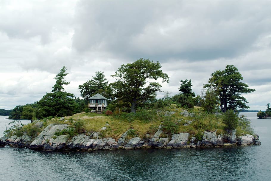 river, san lorenzo, canada, nature, lake, water, summer, tree HD wallpaper