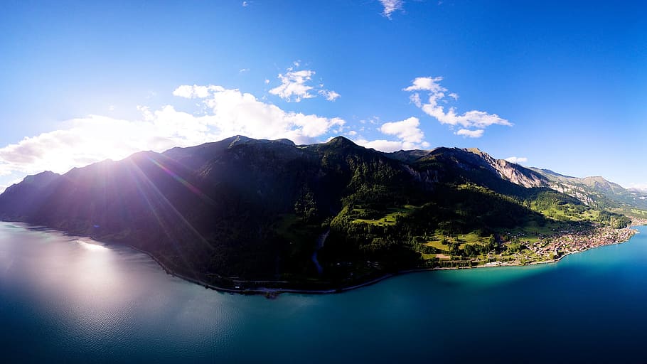 sunlight, sunshine, sunrise, mountain, highland, cloud, sky HD wallpaper