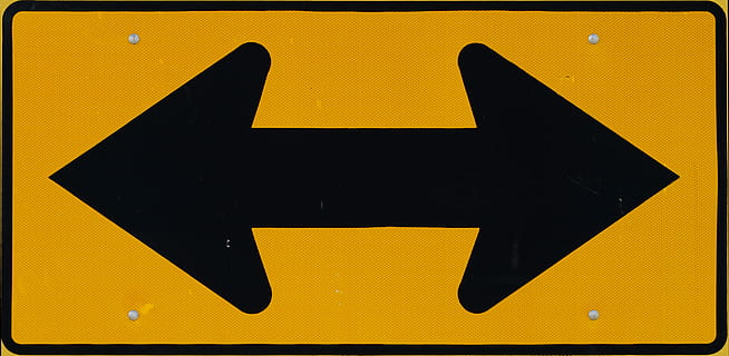 sign, one-way, two-way, direction, road sign, traffic, yellow HD wallpaper