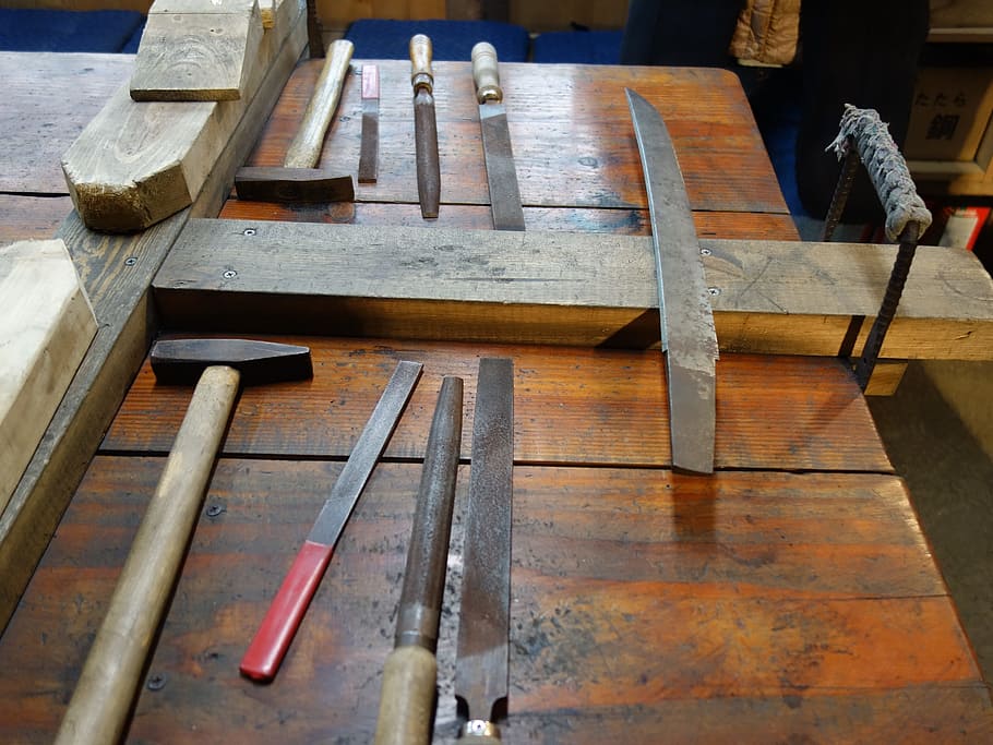 sword, roughing, before processing, wood - material, high angle view HD wallpaper