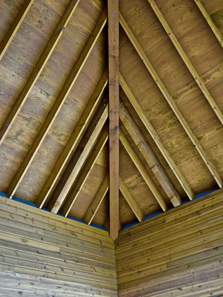 ceiling, wooden, construction, interior, design, wood - material HD wallpaper