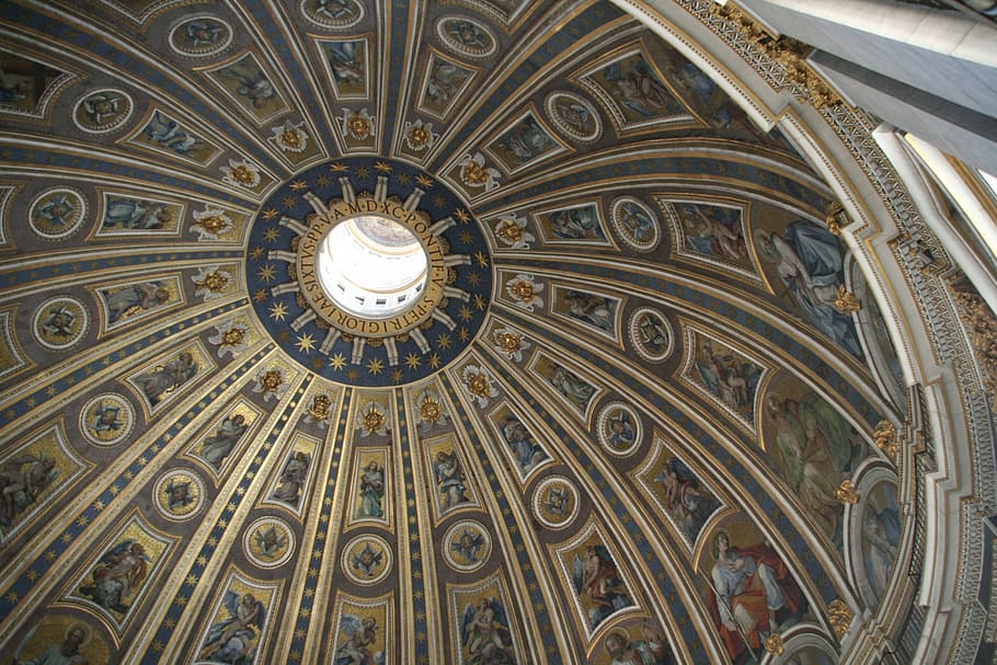 vatican, st peter's basilica, dome, architecture, church, ceiling HD wallpaper