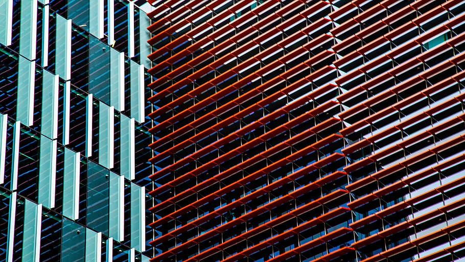 red concrete frames, architecture, building Exterior, built Structure HD wallpaper