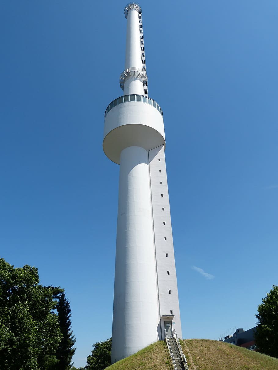 water tower, water storage, sky, communications Tower, famous Place HD wallpaper