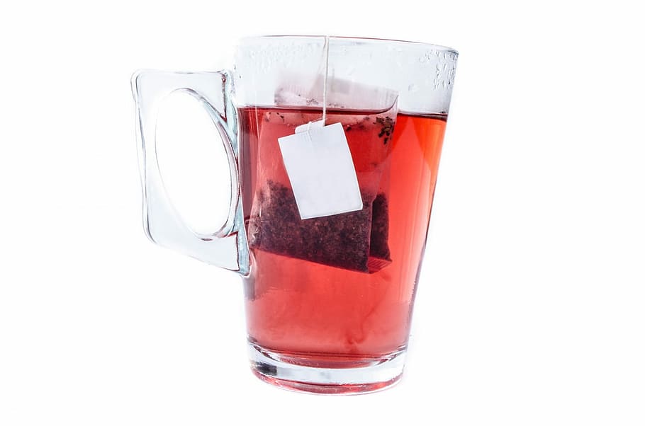 clear glass cup with handled filled with red liquid, Tea, Cup HD wallpaper