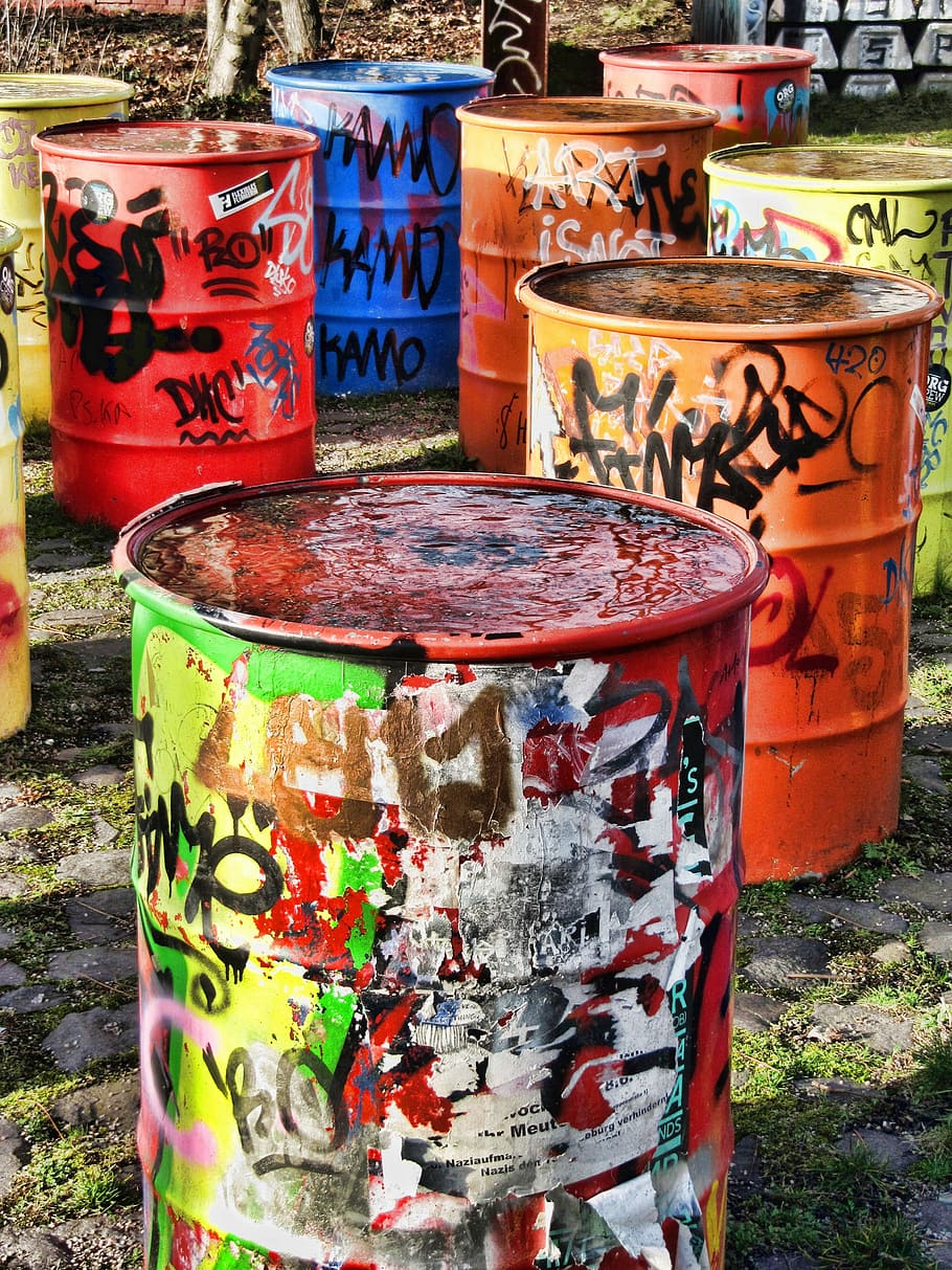 Tons, Colorful, Container, Painting, Art, sprayer, leipzig HD wallpaper