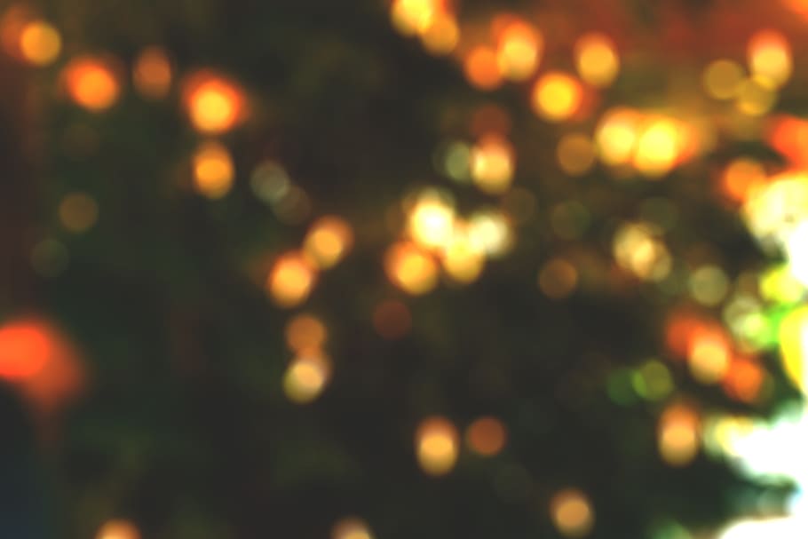 christmas, tree, lights, blur, backgrounds, defocused, abstract HD wallpaper