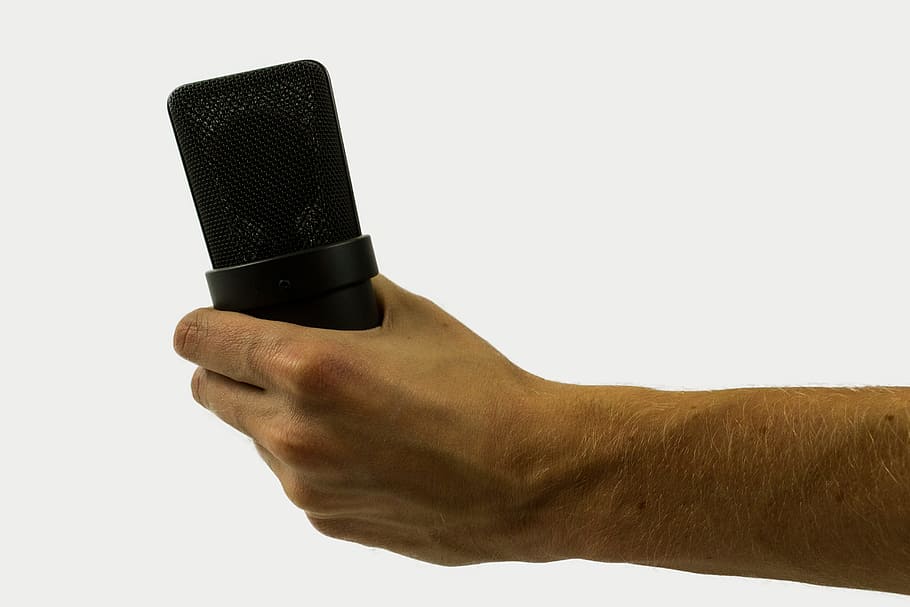 microphone, hand, audio, music, recording, sound recording HD wallpaper