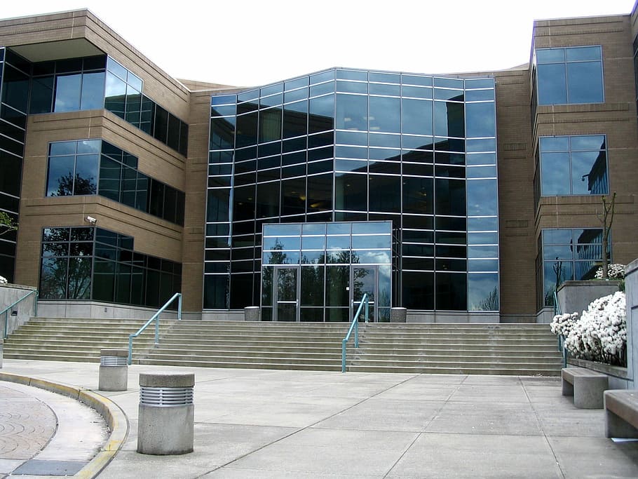 Microsoft Headquarters in Redmond, Washington, buildings, computes, HD wallpaper