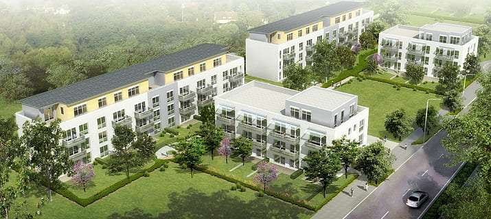 aerial photo of white concrete buildings, multi-family home HD wallpaper