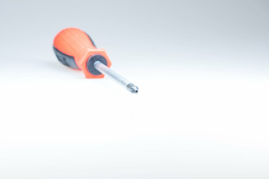 screwdriver, tool, craft, red, phillips, metal, head, background HD wallpaper