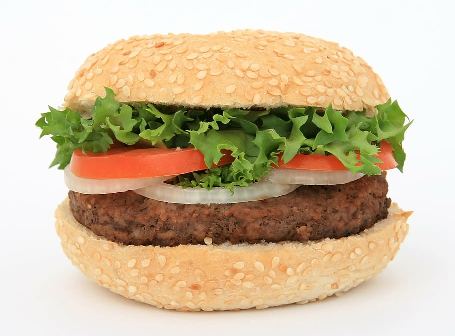 Hamburger, appetite, beef, big, bread, bun, calories, cheese, HD wallpaper