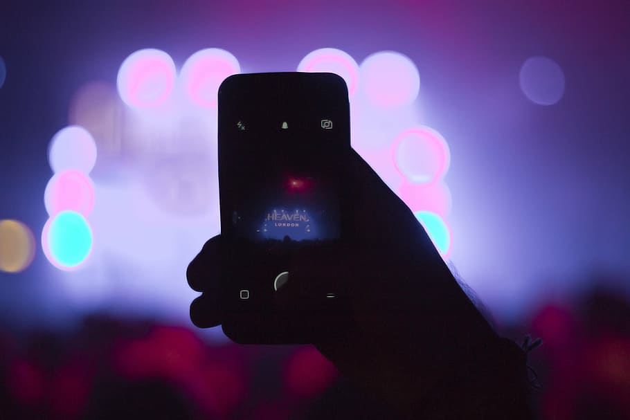 camera, concert, dancing, hand, iphone, live music, night life