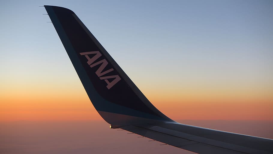 Hd Wallpaper Sunset All Nippon Airways Ana Winglet Airplane Detail Wallpaper Flare