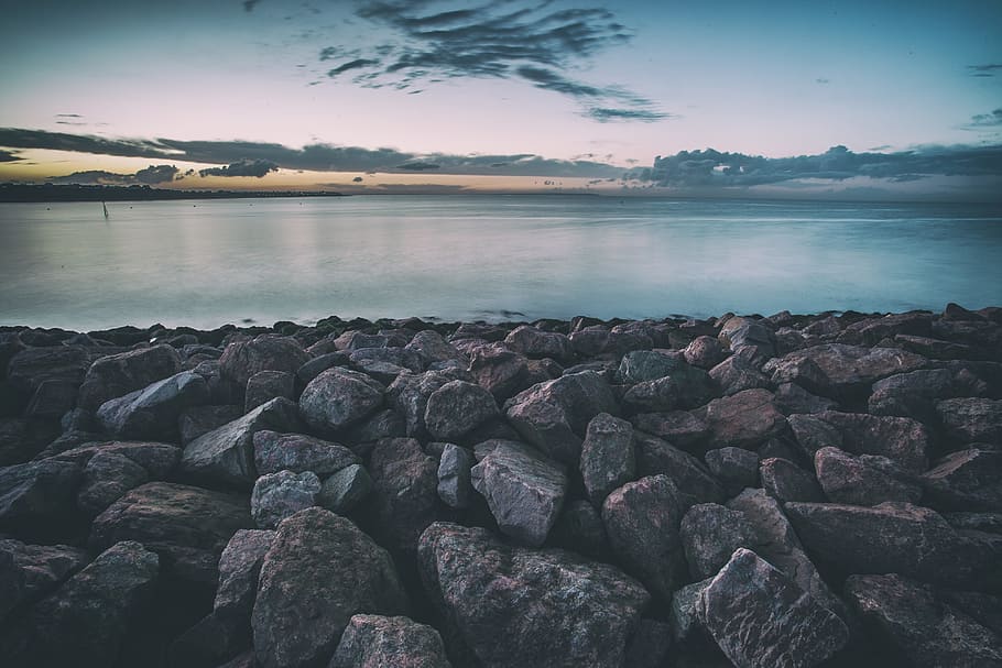 This is a long exposure photograph taken on the Kent coast in the South of England HD wallpaper