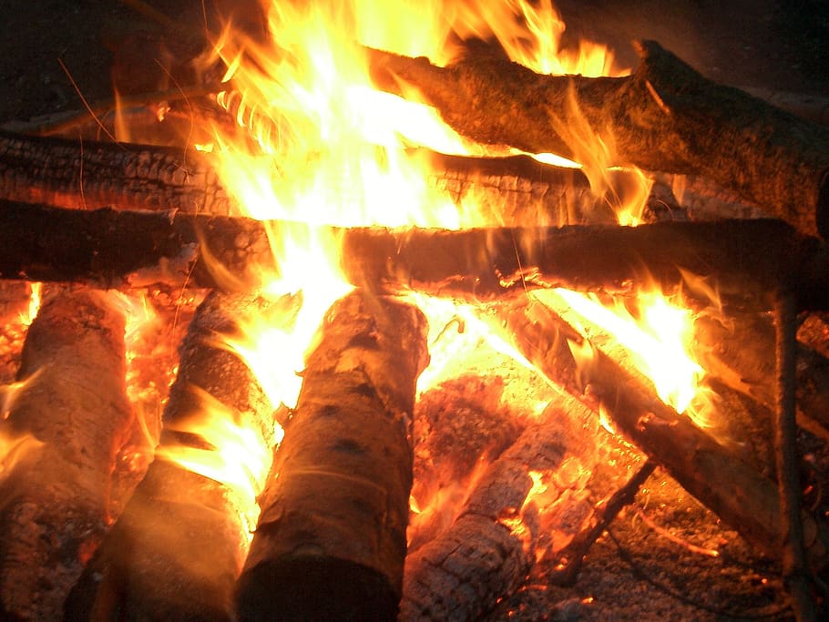 fire, campfire, heat, light, embers, wood, burn, romantic, flame HD wallpaper