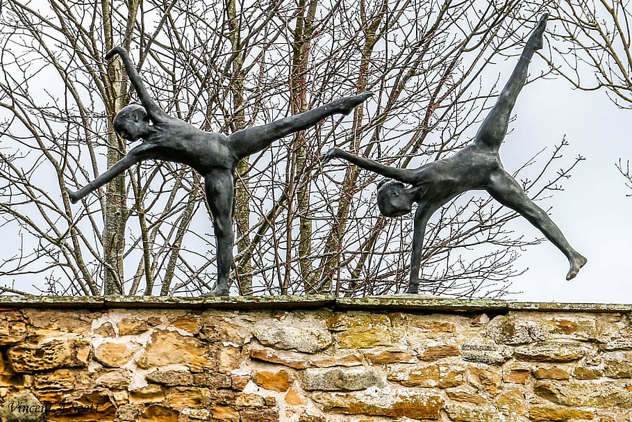 statue, dance, dancing, sculpture, landmark, children, england HD wallpaper