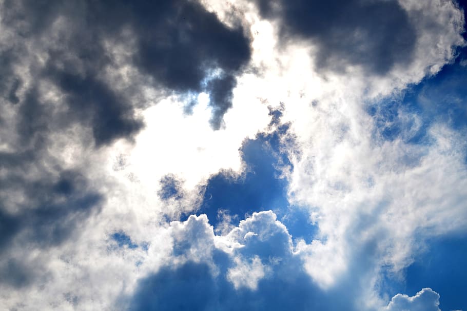 cloud, sky, sun, sun light, blue sky, miracle, dark, cloud - sky HD wallpaper