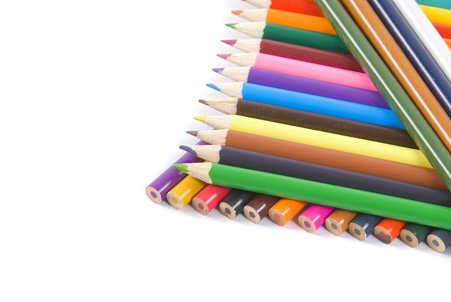 Pencil, School, Sketch, Draw, Pencils, color, multi colored HD wallpaper