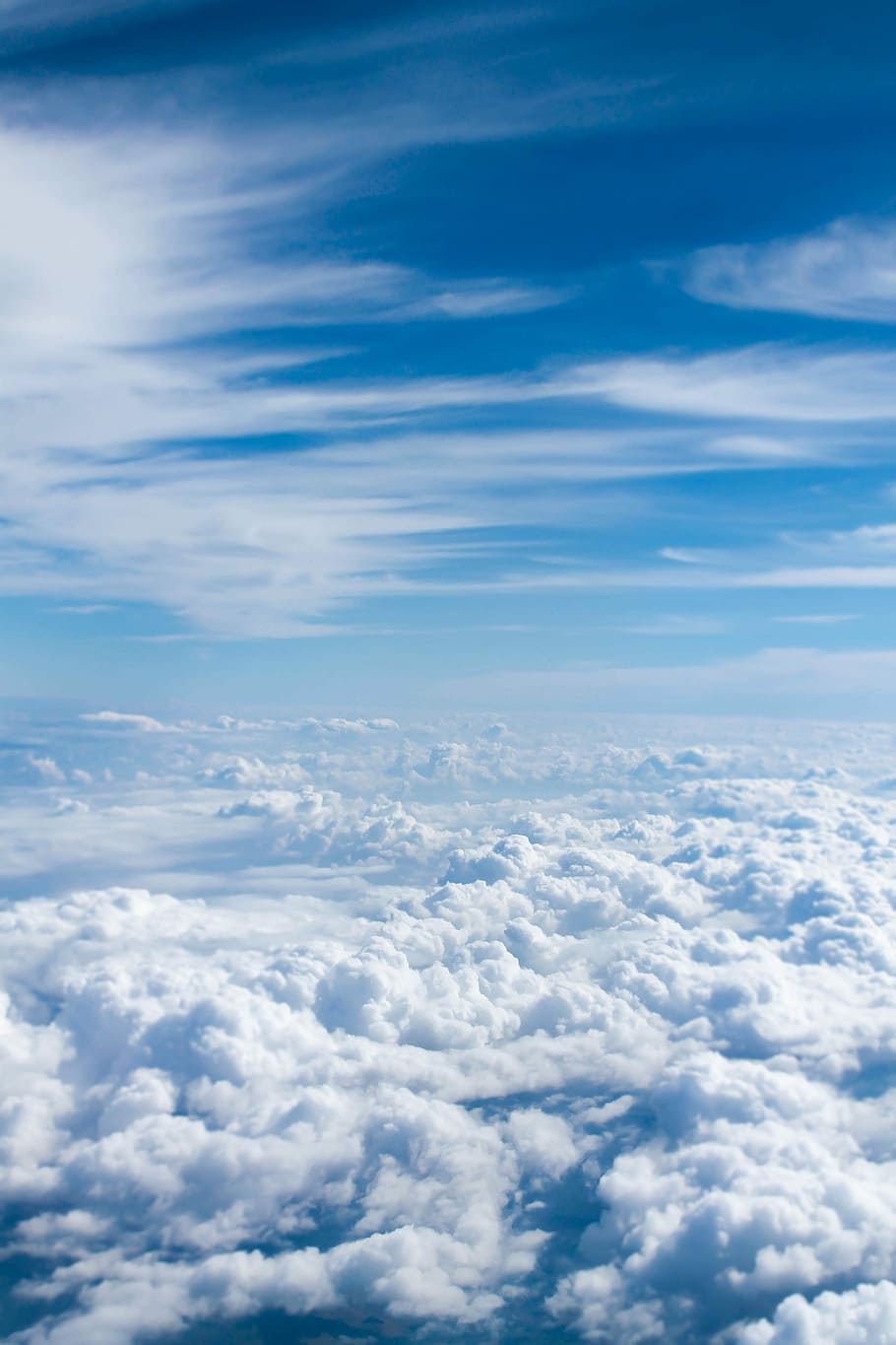 above-cloud photo of blue skies, sea of clouds, sky, plane, cloud - sky HD wallpaper