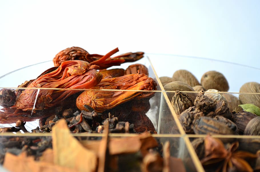 nuts, dates, spices, bowl, food, food and drink, freshness HD wallpaper