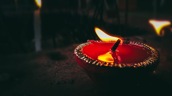 candle, lighting, fire, flame, burning, heat - temperature HD wallpaper