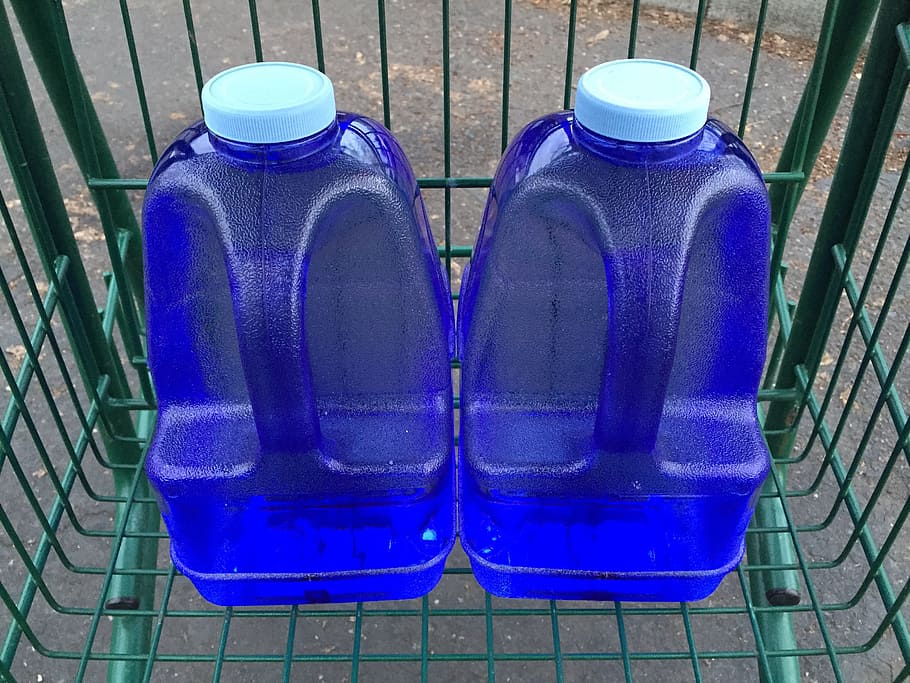 gallon, container, blue, bottle, water, drink, plastic, aqua, HD wallpaper