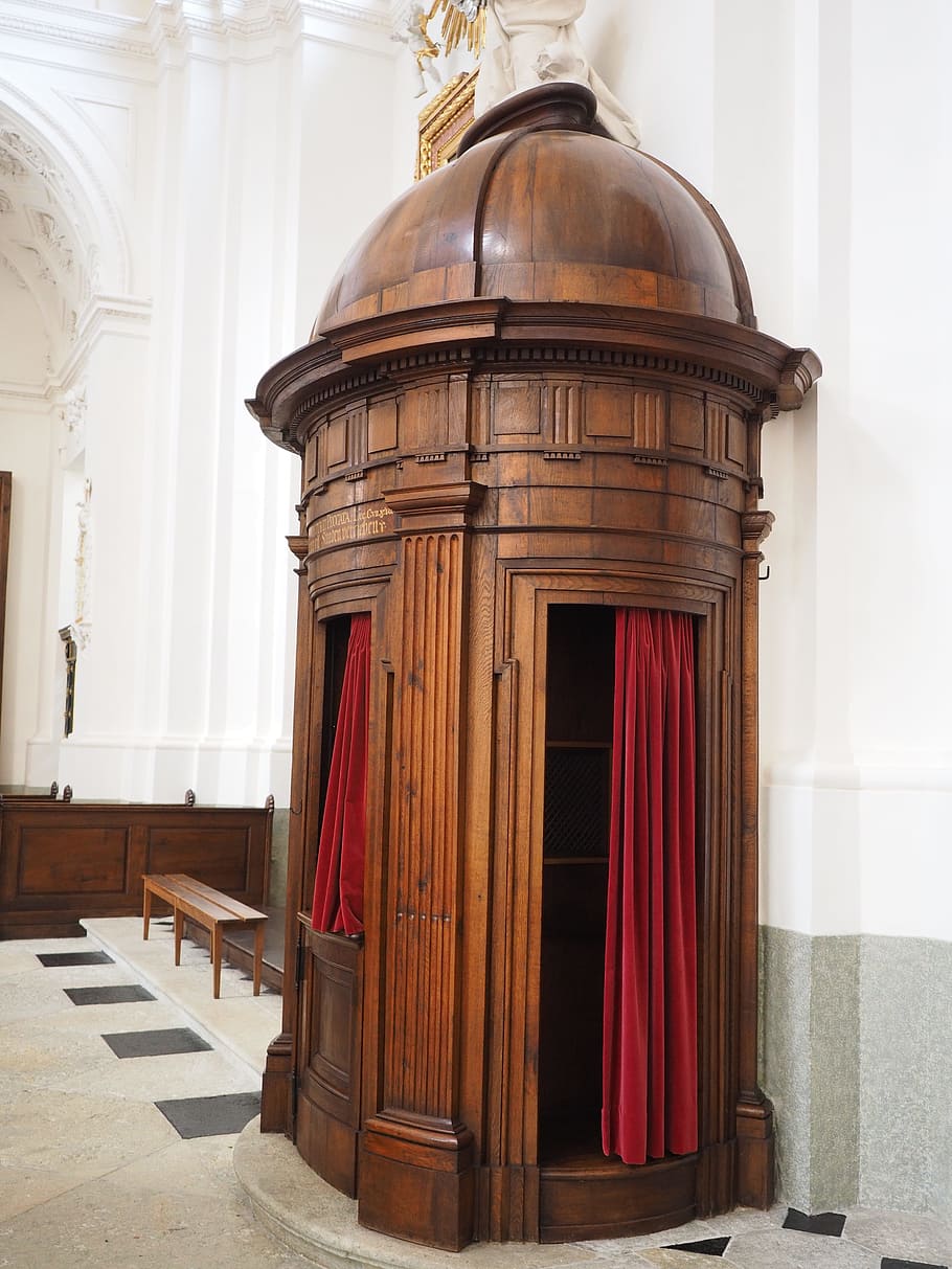 Confessional, Oak Beichthäuschen, pisoni, ursenkathedrale, st ursus cathedral, HD wallpaper