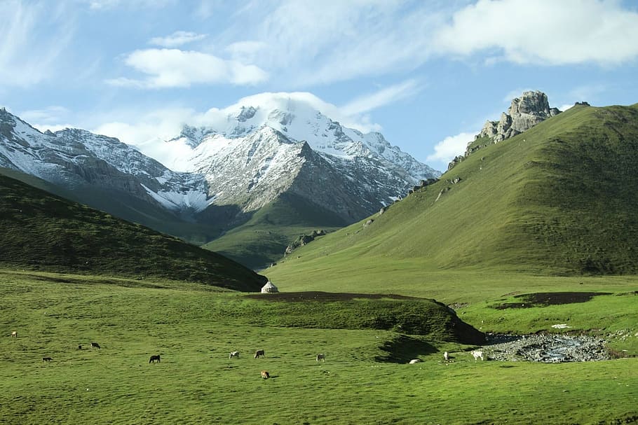 mountain, highland, cloud, sky, summit, ridge, landscape, nature HD wallpaper