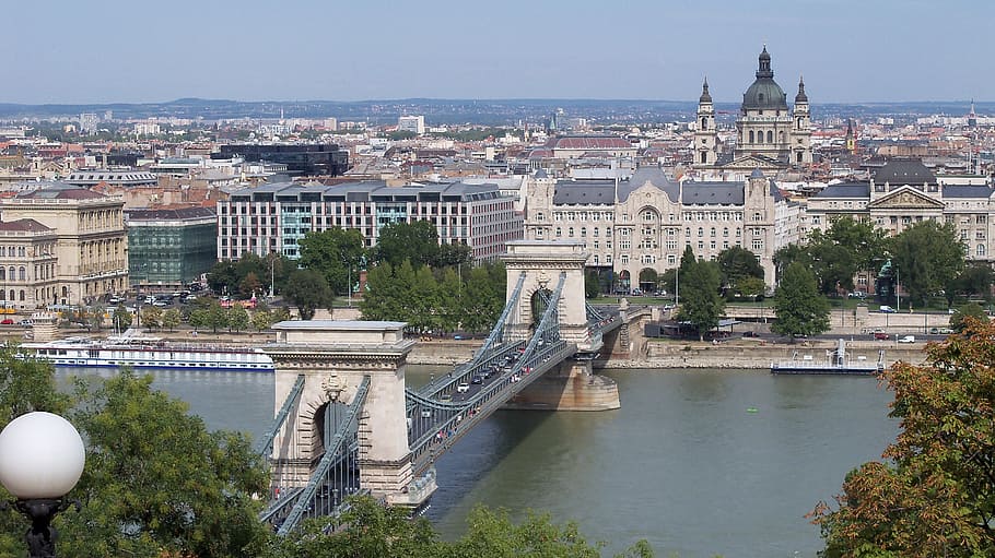 bridge, budapest, danube, hungary, landscape, architecture HD wallpaper